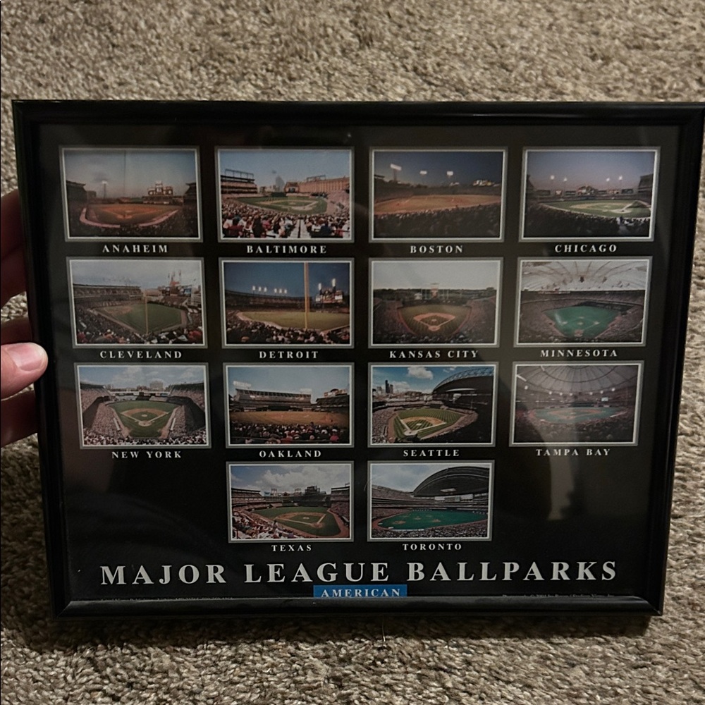 Major League Ballparks Framed Photo Collage - Black Frame